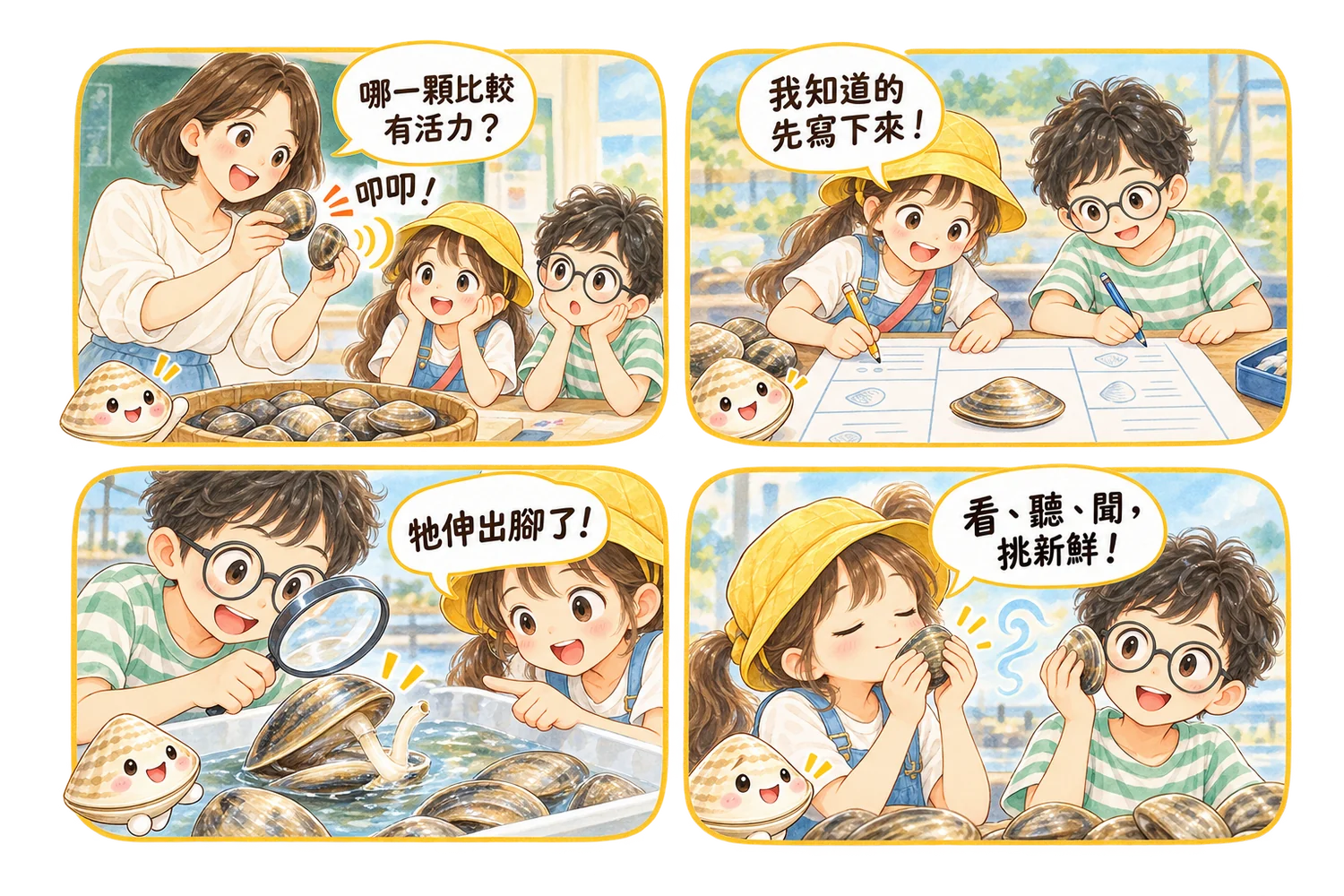 蛤蜊敲敲門 四格漫畫