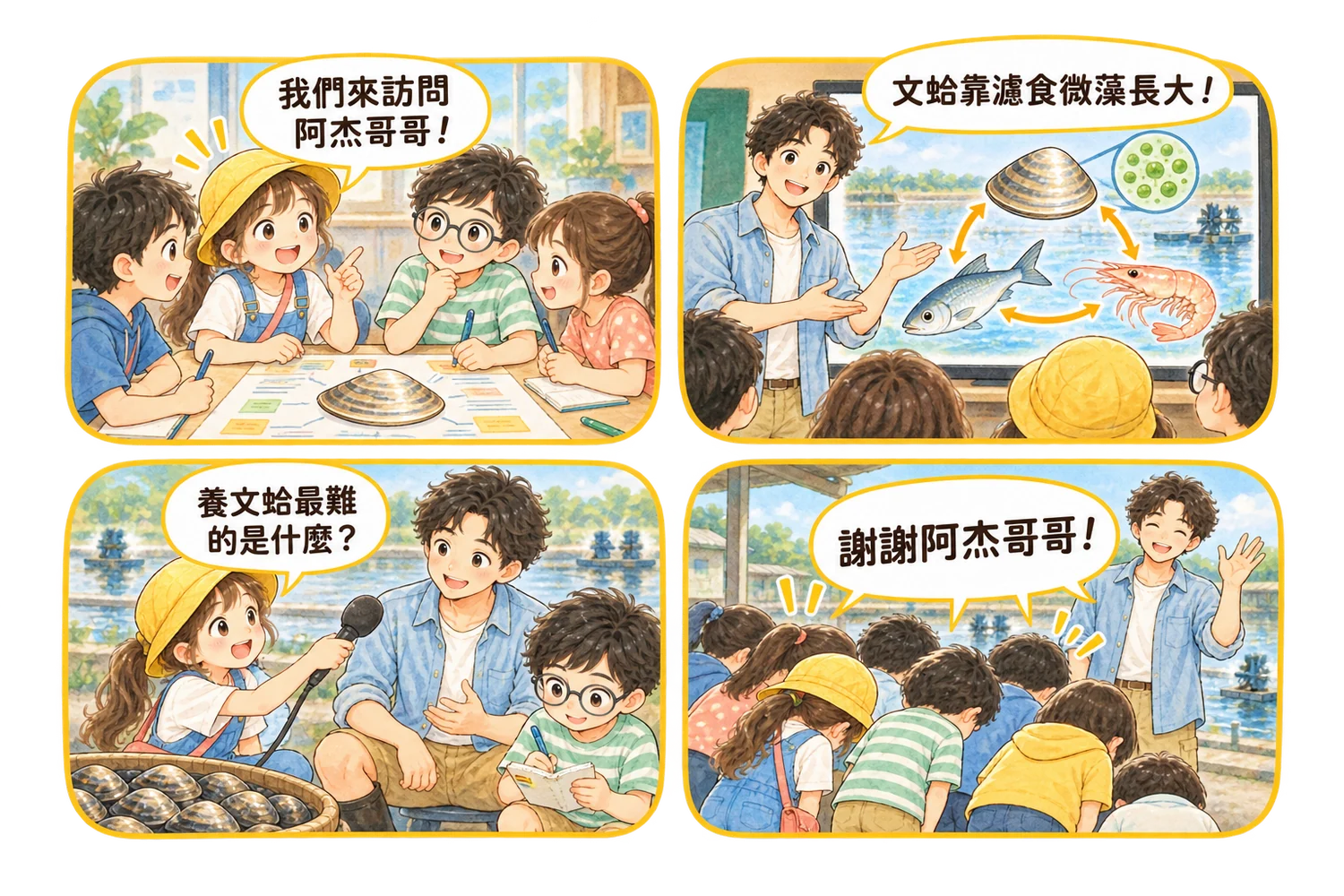 文蛤小王子來上課 四格漫畫