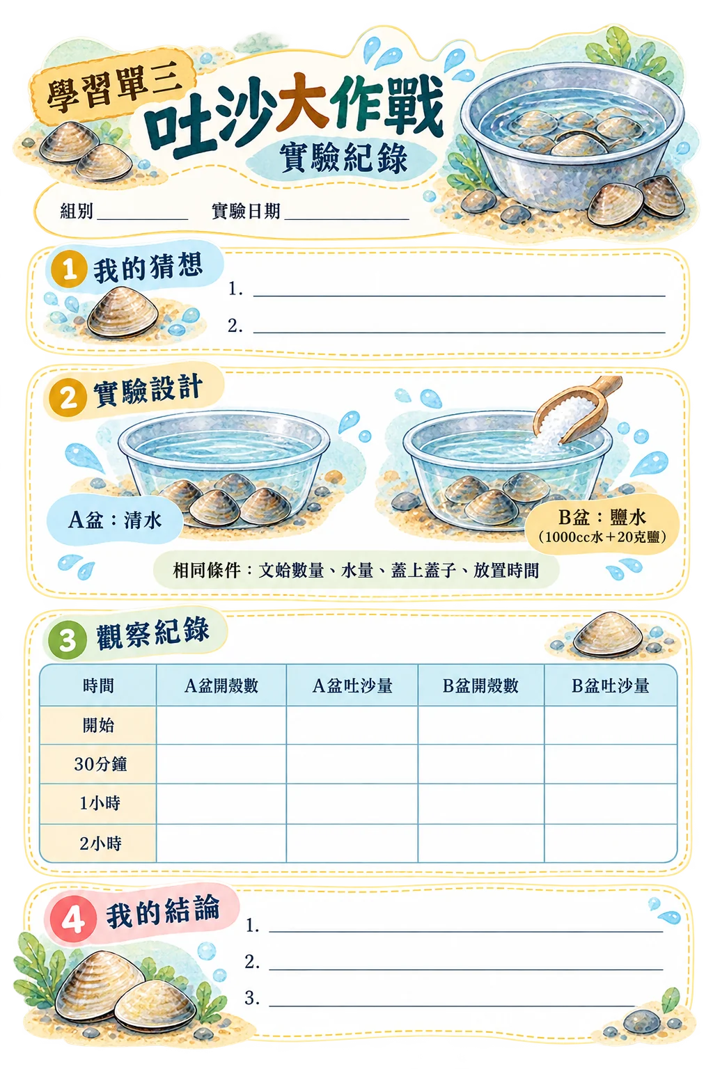 吐沙大作戰實驗紀錄